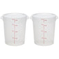 Cambro Food Storage Containers with Lids (BPA-Free) - 4 Quart - Food Grade Buckets with Lids (2 Pack) - For Dough Proofing and Brining (Translucent) - size: 8 inches diameter x 9 inches tall
