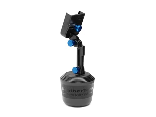 WeatherTech CupFone with Extension – Adjustable, Universal Cup Holder Cell Phone Mount Car & Truck Accessory – Best Design for iPhone & Smartphone Charging – Royal Blue Metal Knobs - color: Royal Blue Billet Knobs, size: 4 Inch Extension