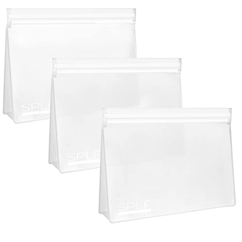 SPLF 3 Pack Leakproof Clear Toiletry bags, TSA Approved Quart Size Zipper Bags, BPA Free Travel Makeup Cosmetic Bags for Women Men, Carry on Airport Airline Compliant Bags-White - size: 3 Medium