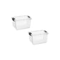 Superio Mini Storage Container Plastic Crayon Box Art Supplies and Sewing Case Stackable Clear Small Organizer for Beads, Stationery, Chalk, and Food, 1.4 Quart, 2 Pack - size: 1.4 Quarts, style: 2 Pack