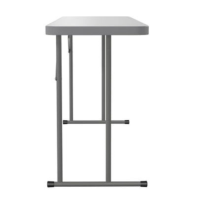 EMMA + OLIVER 6' Rectangular Plastic Folding Table, Long Plastic Foldable Table for Residential Indoor/Outdoor Events, White - color: Grey