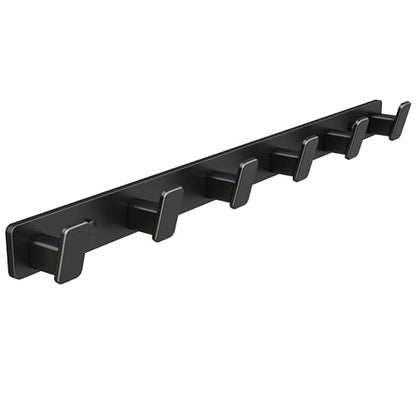 Coat Hook Wall Rack Hanger - Black Coat Rack with 6 Hooks Wall Hooks for Hanging Hat Key Bag Towel Wall Mount Coat Holder - color: Black, size: Rectangle 6 Hooks 1 Pack