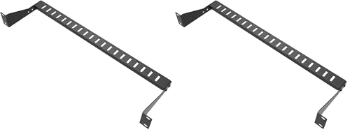 1U Horizontal 19-Inch Rack Mount Cable Management Bar, Depth Adjustable Horizontal Cable Lacing Cross Bar Black (1U1PC) (Pack of 2) - size: 1U1PC (Pack of 2)