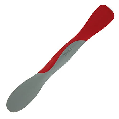 Tovolo Scoop and Spread Large Dual End Silicone Sandwich Spreader Tool with Nylon Handle, BPA Free Dishwasher Safe Silicone and Nylon Tool for Spreading and Scooping, Cayenne Red and Oyster Gray - color: Cayenne, size: Large