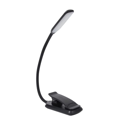 9 LED Rechargeable Book Light for Reading in Bed - Eye Caring with 3 Color Temperatures, 80 Hrs Runtime, Lightweight Clip-On Light for Book Lovers(Black, Straight) - color: Black, size: Straight