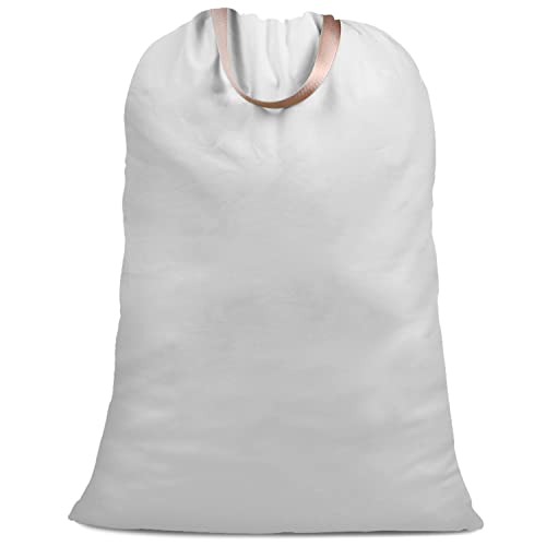 Cotton Canvas Laundry Bag with Handles & Drawstring Straps, Heavy Duty Extra Large Laundry Bags for Laundromat and Household, Washable Travel Dirty Clothes Bag Hamper Liner, 25.5 x 34 Inch, - color: Light Grey