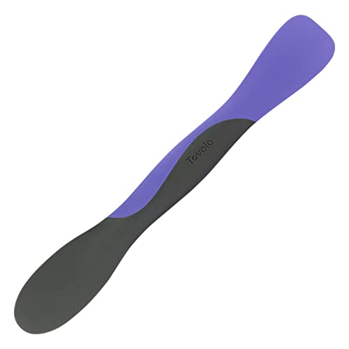 Tovolo Mini Scoop and Spread Tool for Kitchen Meal Prep Peri Purple and Charcoal Gray, Small Sandwich Spreader Spatula for Peanut Butter Jelly, Silicone BPA Free Dishwasher Safe Scooper Spreader - color: Very Peri & Charcoal, size: Mini