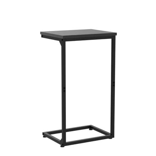 AMHANCIBLE C Shaped End Tables Set of 2, Couch Side Tables that Slide Under Sofa, Slim TV Trays for Living Room and Bedroom, Narrow Space Saving Laptop Workstation, Black, HET02BBK - color: Black