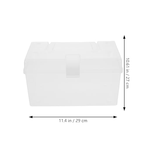 Beavorty Portable First-aid Box Medicine Storage Organizer Medicine Holder Buckle Design for Home Use to Carry Medication Container White