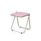 16.2"×14.1" Acrylic Folding Side Table, Portable Lightweight End Table, Sturdy Metal Frame and No Assembly Required, Space-Saving Design for Living Room, Bedroom and Small Room, Pink - color: Pink