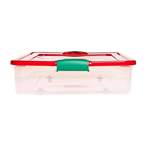 HOMZ Plastic Storage Underbed Tote Box, Twin/King, with Lid, Latching Handles, 60 Quart, Clear, Stackable, 4-Pack - color: Clear, size: 60 Quart