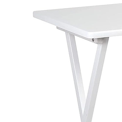PJ Wood Conventional Solid and Sturdy Wood Construction Portable Folding TV Snack Tray Table Desk Serving Stand, White (8-Piece Set) - color: White, size: 8-Piece Set