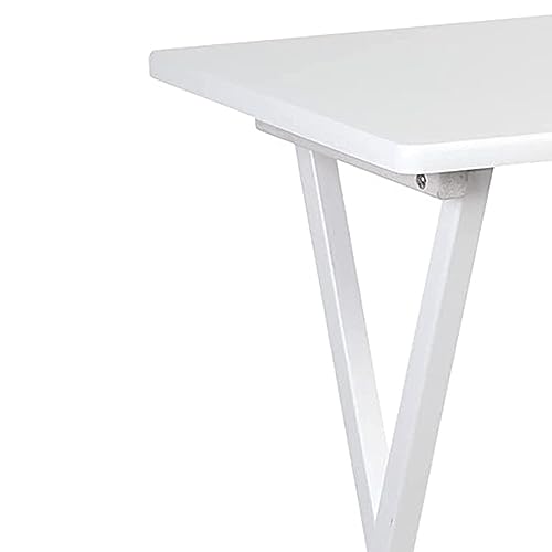 PJ Wood Conventional Solid and Sturdy Wood Construction Portable Folding TV Snack Tray Table Desk Serving Stand, White (10-Piece Set) - color: White, size: 10-Piece Set