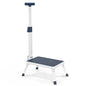 Folding Step Stool, Step Stools with Handle for Elderly Adults, Metal Stepping Stool with Adjustable Handrail in Kitchen, Bathroom, Bedroom, 330 Lbs Capacity