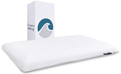 Bluewave Bedding Super Slim Gel Memory Foam Pillow for Stomach and Back Sleepers - Thin, Flat Design for Cervical Neck Alignment and Deeper Sleep (3.25-Inches Height, King Size) - style: 3.25"H Super Slim (King)