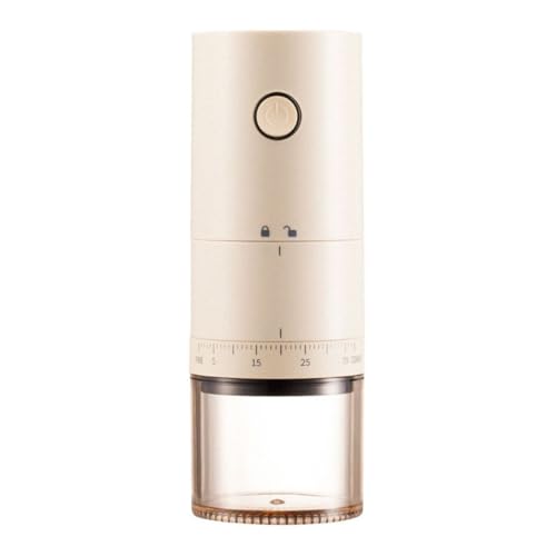 Portable Electric Burr Coffee Grinder with 38 Adjustable Grind Settings - USB Rechargeable Ceramic Core Conical Burr, Coffee Bean Grinder for Espresso, French Press, Travel, Camping, Home & Office Use - color: Beige
