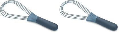 Joseph Joseph Twist Whisk 2-In-1 Collapsible Balloon and Flat Whisk Silicone Coated Steel Wire, Sky Blue (Pack of 2) - color: Blue (Pack of 2)