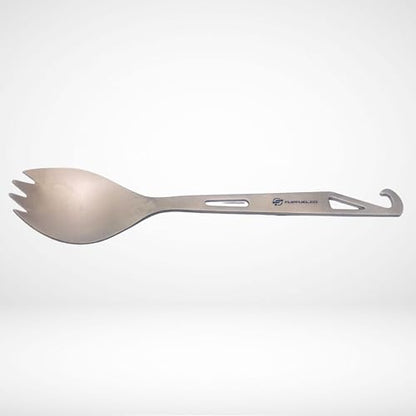 FlipFuel Titanium Spork – Ultralight Backpacking & Camping Utensil, Reusable Travel & EDC Spork with Multi-Function Hook