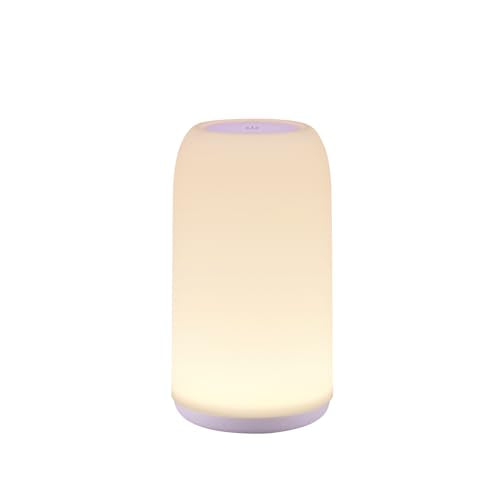 ROOTRO Cordless Table Lamps Rechargeable, Touch Lamp for Bedroom [Sleek Design & RGB Mode] 4-Level Brightness Small Bedside Lamp, LED Lamp Multi-Color Smart Nightstand Light for Living Room Home Gifts - color: White Cordless Lamp