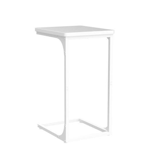 QEEIG C Table Side Table Set of 2 Living Room Sets C Shaped Couch Tray End Tables Modern, White (017-30-002WW) - color: White, size: 11.8"W x 15.7"D x 25.6"H (2P)