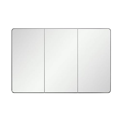 IDYLLOR Black Bathroom Medicine Cabinet with Round Corner Framed Door, 40 x 25.5 inch, Recessed or Surface Mount, with Adjustable Glass Shelves - size: 40 x 25.5 inch