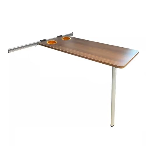 RV Wall Mounted Folding Table with Cup Holders - Portable Foldable Camping Table for Campervan & Motorhome Furniture (Brown, 70x35cm/28x14in) - color: Brown, size: 70x35cm/28x14in