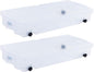 Rubbermaid 68 Quart Under the Bed Low Profile Storage Boxes with Dual Hinged Lids and Easy Rolling Caster Wheels, Clear, 2 Pack - size: Under the Bed - 2 Pack