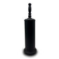 Metal Toilet Bowl Brush with Holder Premium Bathroom Cleaning Set Rustproof Hygienic Durable Elegant Finish - color: Matte Black