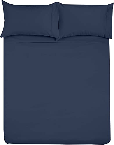 Shreem Linen Microfiber RV Sheet Sets, 48x75 3/4 Full Bunk, Navy Blue Solid - Fits Mattresses up to 8 Inches Deep, 4 Piece RV Bed Sheets for Campers, Motorhomes, and Travel Trailers - color: Navy Blue, size: (48x75) 3/4 Full BUNK SIZE