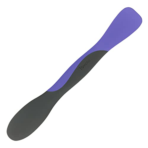 Tovolo Scoop and Spread Large Dual End Peri Purple and Charcoal Gray Silicone Sandwich Spreader Tool with Nylon Handle, BPA Free Dishwasher Safe Silicone and Nylon Tool for Spreading and Scooping - color: Very Peri & Charcoal, size: Large