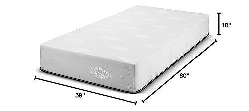 Fortnight Bedding 6 inch Twin XL Size Memory Gel Infused Foam Mattress with White Stretch Knit Fabric - CertiPUR-US Foam – 10 Year Warranty - Made in USA - size: 38" x 80", style: 6 Inch
