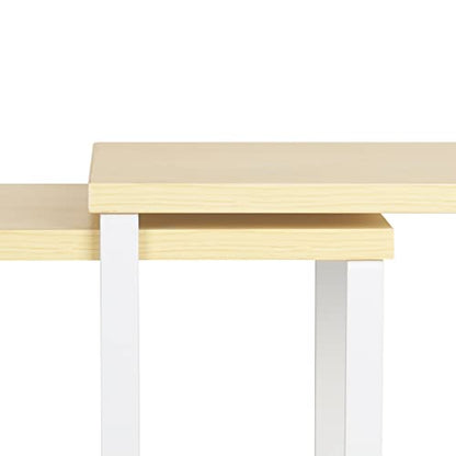 Counter Shelves Set of 4 Stackable Kitchen Cabinet Organizer Shelf and Expandable Wood Countertop Shelves for Bathroom Study Room, White - color: White