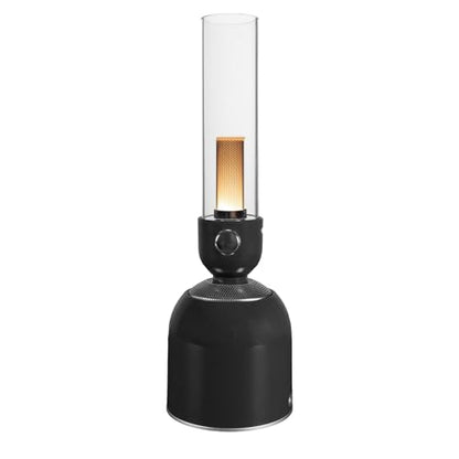 Rechargeable 3-in-1 Camping Lantern with Bluetooth Speaker, Essential Oil Diffuser, Dimmable with Tactile Knob, 1800K/2200K/2700K Tone Options, Classic Lantern Style with Sleek Black - color: Speaker Lamp, Black, size: Single