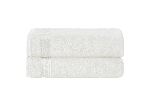Ozdilek 2-Piece Bath Towels, 27x54 100% Turkish Cotton, Luxury Quick Dry, Extra Large, Fade-Resistant, Eco-Friendly, Spa Towel, Comfortable (Ivory) - color: Ivory