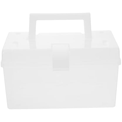 Beavorty Portable First-aid Box Medicine Storage Organizer Medicine Holder Buckle Design for Home Use to Carry Medication Container White