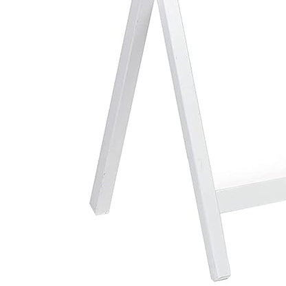 PJ Wood Conventional Solid and Sturdy Wood Construction Portable Folding TV Snack Tray Table Desk Serving Stand, White (6-Piece Set) - color: White, size: 6-Piece Set