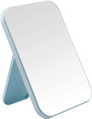 8-Inch Desktop & Portable Princess Makeup Mirror - Table, Desk & Wall Hanging Dual-Purpose Square Mirror - Blue - color: Blue
