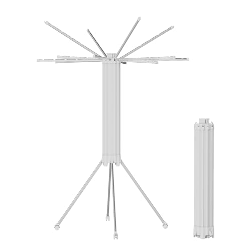 JOOM 4 Legs Single Layer Clothes Drying Rack, Garment Rack Portable and Foldable Space Saving Laundry Drying Rack - Drying Rack Clothing Floor Folding Balcony Bedroom Household Aluminum - color: Matter Silver 4 Legs Single Layer, size: Standard