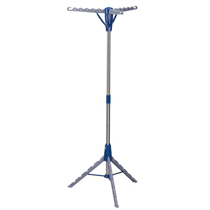 Household Essentials 5009-1 Collapsible Portable Indoor Tripod Clothes Drying Rack for Hanging Laundry | Silver and Blue Medium - size: Medium