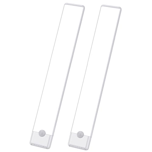 Motion Sensor Under Cabinet Lights, Magnetic Rechargeable Under Counter Closet Light, Wireless Night Light Bar Stick-On, 2-Pack, Cool White - color: Cool White, size: 12 inch