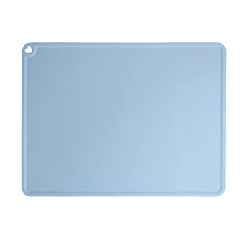 Silicone Pet Feeding Food Mat Dog Cat Placemat with Raised Edge, Anti-Slip Waterproof Pet Bowl Mats Pet Food Tray for Cats, Dogs and Small Animals(Blue, Small) - color: Blue, size: 16.1"*12.2"