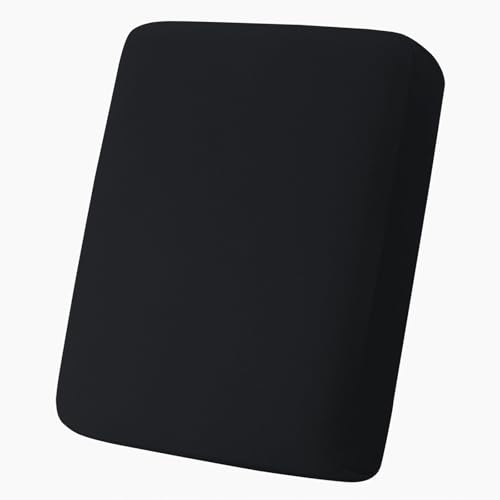 hyha Milk Silk Couch Cushion Covers, Soft Sofa Covers Washable for Cushion Couch, Stretch Sectional Outdoor Cushion Covers for Patio Furniture with Elastic Bottom(Small, Black) - color: Black, size: Seat Cover Small