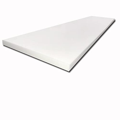 FoamTouch 1" x 24" x 84" Upholstery Foam Cushion High Density Standard (Seat Replacement, Upholstery Sheet, Foam Padding), White - size: 1" x 24" x 84"
