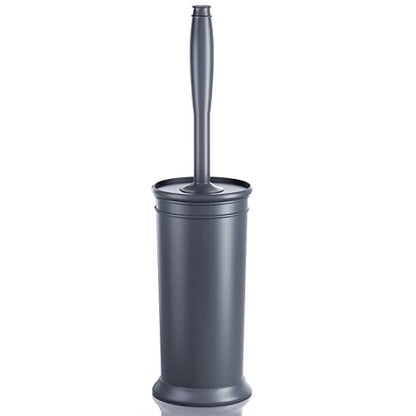 Toilet Brush, Toilet Bowl Brush with Extra Long Handle Durable Bristles Toilet Scrubber and Covered Holder for Toilet Brush Set for Bathroom Cleaning (Gray, 1 Set) - color: Gray