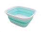SAMMART 7.7L (2 Gallon) Collapsible Tub - Foldable Dish Tub - Portable Washing Basin - Space Saving Plastic Washtub (White/Lake Green, S) - color: White/Lake Green, size: Small
