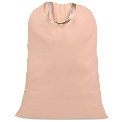 Cotton Canvas Laundry Bag with Handles & Drawstring Straps, Heavy Duty Extra Large Laundry Bags for Laundromat and Household, 25.5x34 Inch, Light Pink - color: Light Pink