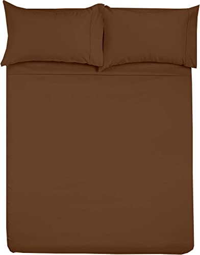 Shreem Linen Microfiber RV Sheet Sets, 48x75 3/4 Full Bunk, Chocolate Solid - Fits Mattresses up to 8 Inches Deep, 4 Piece RV Bed Sheets for Campers, Motorhomes, and Travel Trailers - color: Chocolate, size: (48x75) 3/4 Full BUNK SIZE