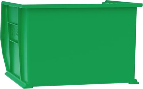Akro-Mils 30270 AkroBins Plastic Storage Bins, Space-Saving Stackable Bins for Garage, Pantry, Craft Organization, 18" x 16" x 11", Green, 3-Pack - color: Green