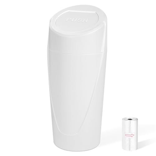 Car Trash Can, Leakproof Mini Car Garbage Can Cup Holder with Lid | Car Door Trash Bin with 20 Trash Bags, Vehicle Front Back Seat Organizers and Storage for Car, Home, Office, White - color: White