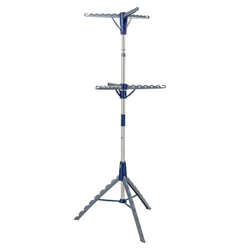 Honey-Can-Do 2-Tier 73-Inch Collapsible Tripod Drying Rack, Heavy Duty Chrome Steel Laundry Stand, Holds 30 Garments, Portable Foldable Indoor Outdoor Clothes Drying Rack - style: 2 Tier